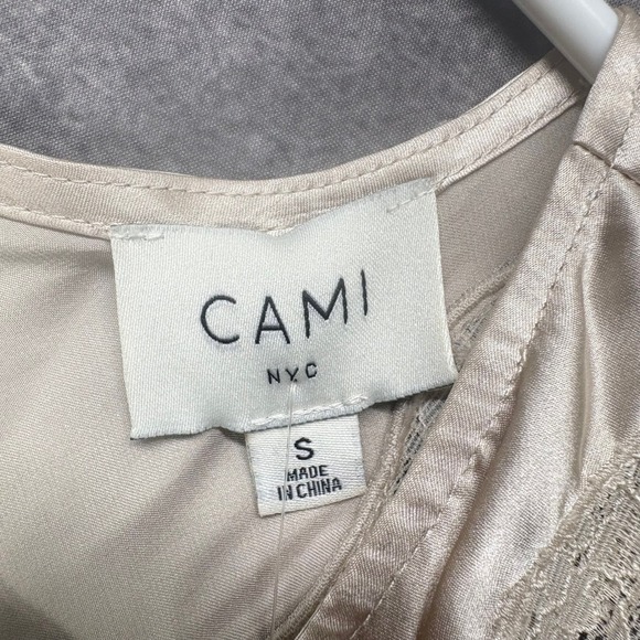 Cami NYC Ronan Silk Camisole Top Womens S Oat Lace Trim Charmeuse Quiet Luxury - Picture 6 of 12